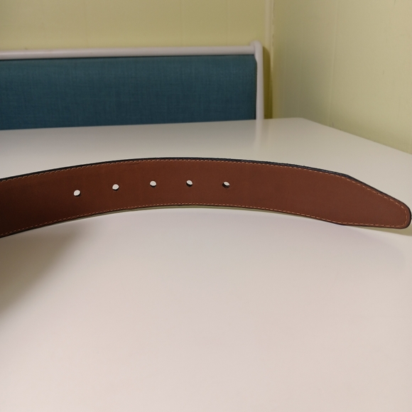 Allen Edmonds Wide Basic Suede Belt Mens 34 Navy Leather USA NWT - Picture 7 of 10